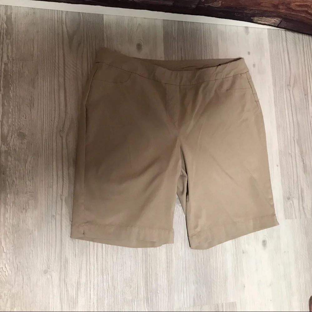 Kim Rogers Tan Stretch Shorts - Picture 6 of 8
